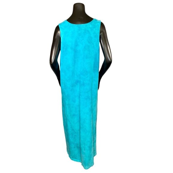 Boho Turquoise Tribal Maxi Sun Dress 100% Cotton Scoop Neck Womens Size Large - Picture 4 of 5